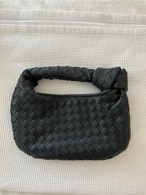 Black Woven Handle Shoulder Bag — Etsy